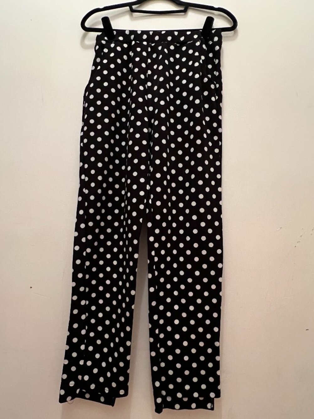 Emery Rose Black & White Polka Dot Ankle Pants – Cropped Tapered Slacks – XXL
